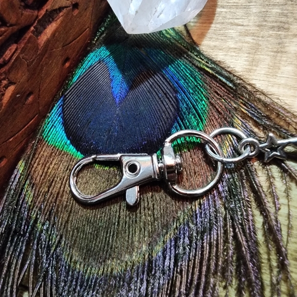 Sun Moon Pursecharm Celestial Bag Charm Pink & Blue Beaded Crystal Star Keychain - Picture 7 of 13